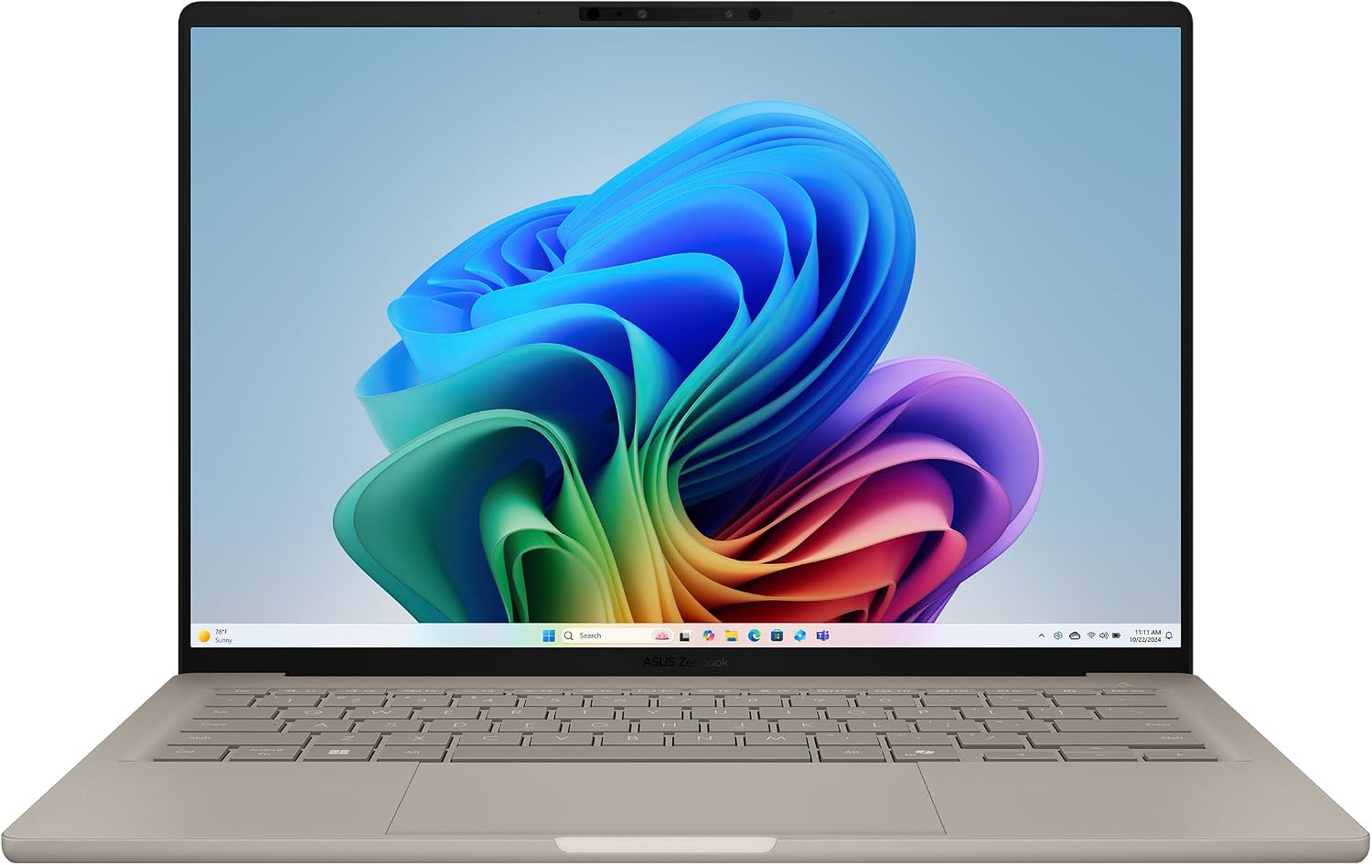 ASUS Zenbook A14 OLED laptop in beige