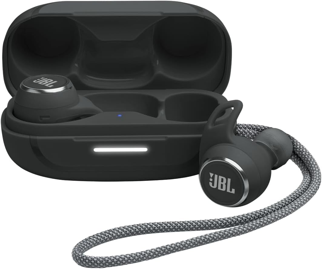 Black JBL Reflect Aero wireless earbuds